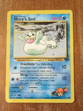 Vintage Misty's Seel Pokemon Card